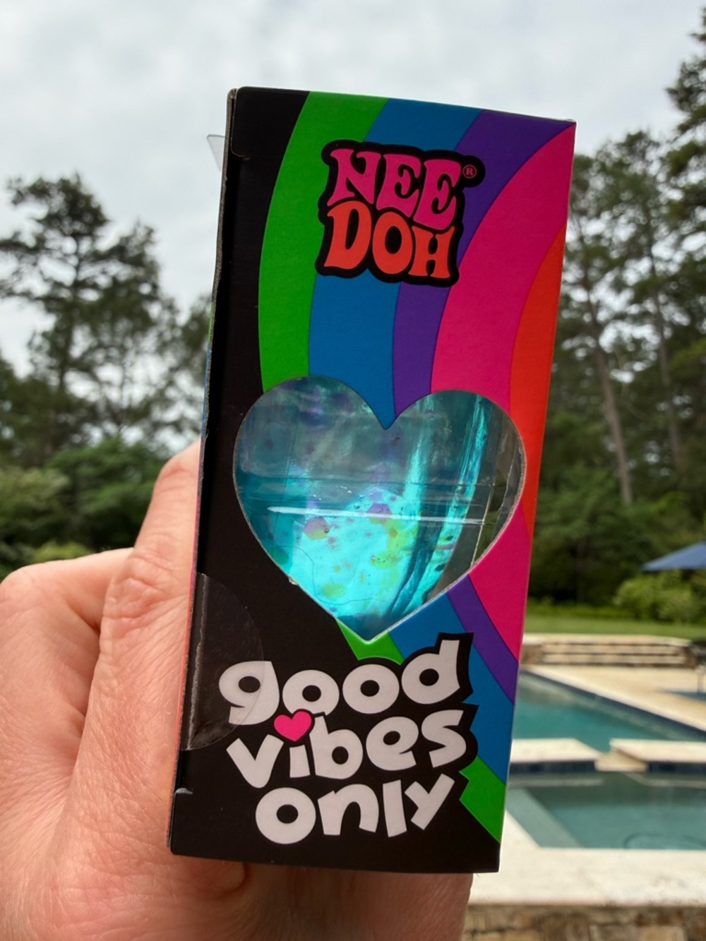 NeeDoh Good Vibes Only Heart Stress Ball - Teal Glitter “You Are Enough” - Picture 4 of 5